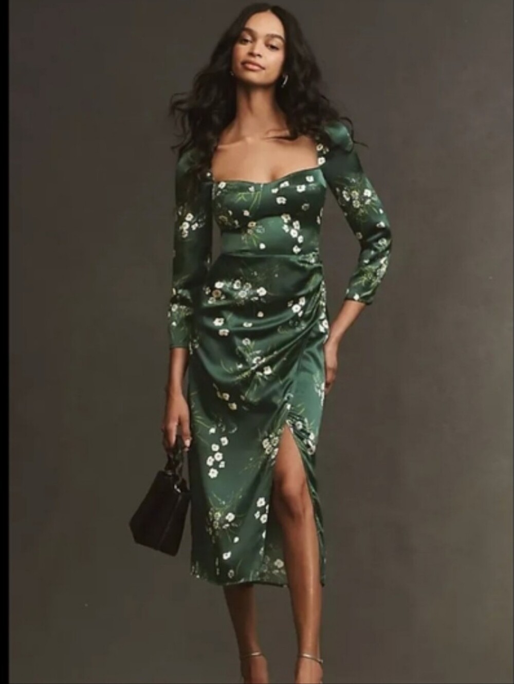 Reformation Gloriana 100% Silk Dress Bustier Top In Dark Green Size 12